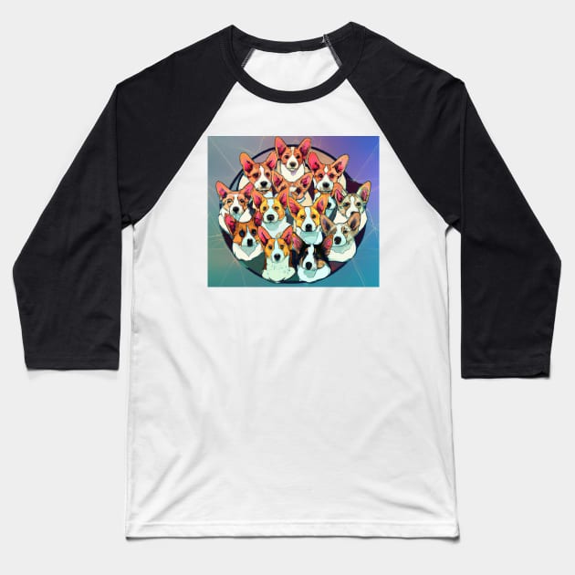 Corg Collective #5 Baseball T-Shirt by swinemiester